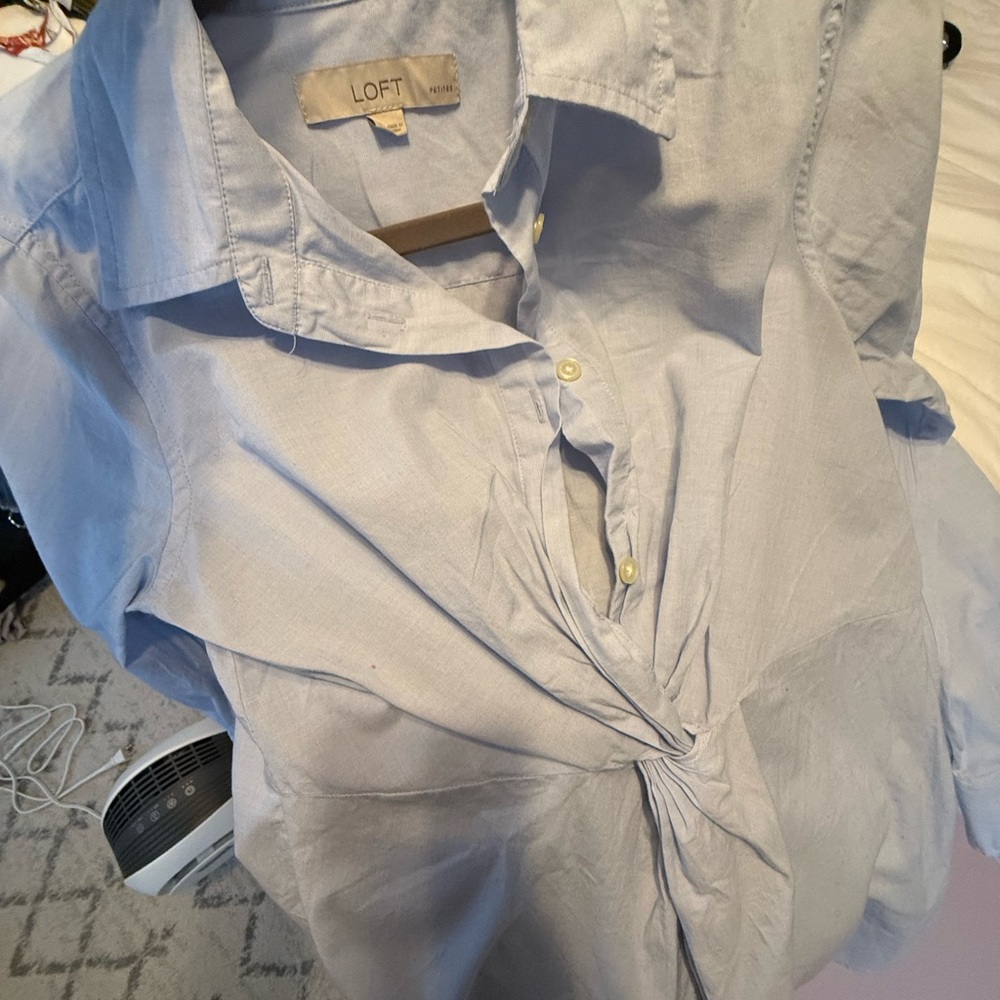 Loft Twisted Front Button-Down Tunic - image 4